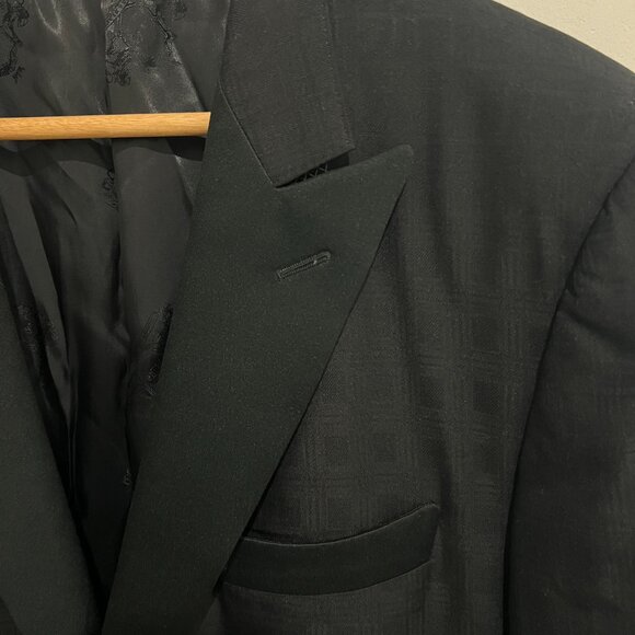 Bespoke Astor & Black Zegna 100% Silk Black Dinner Sport Jacket Blazer 42 R - Picture 3 of 7